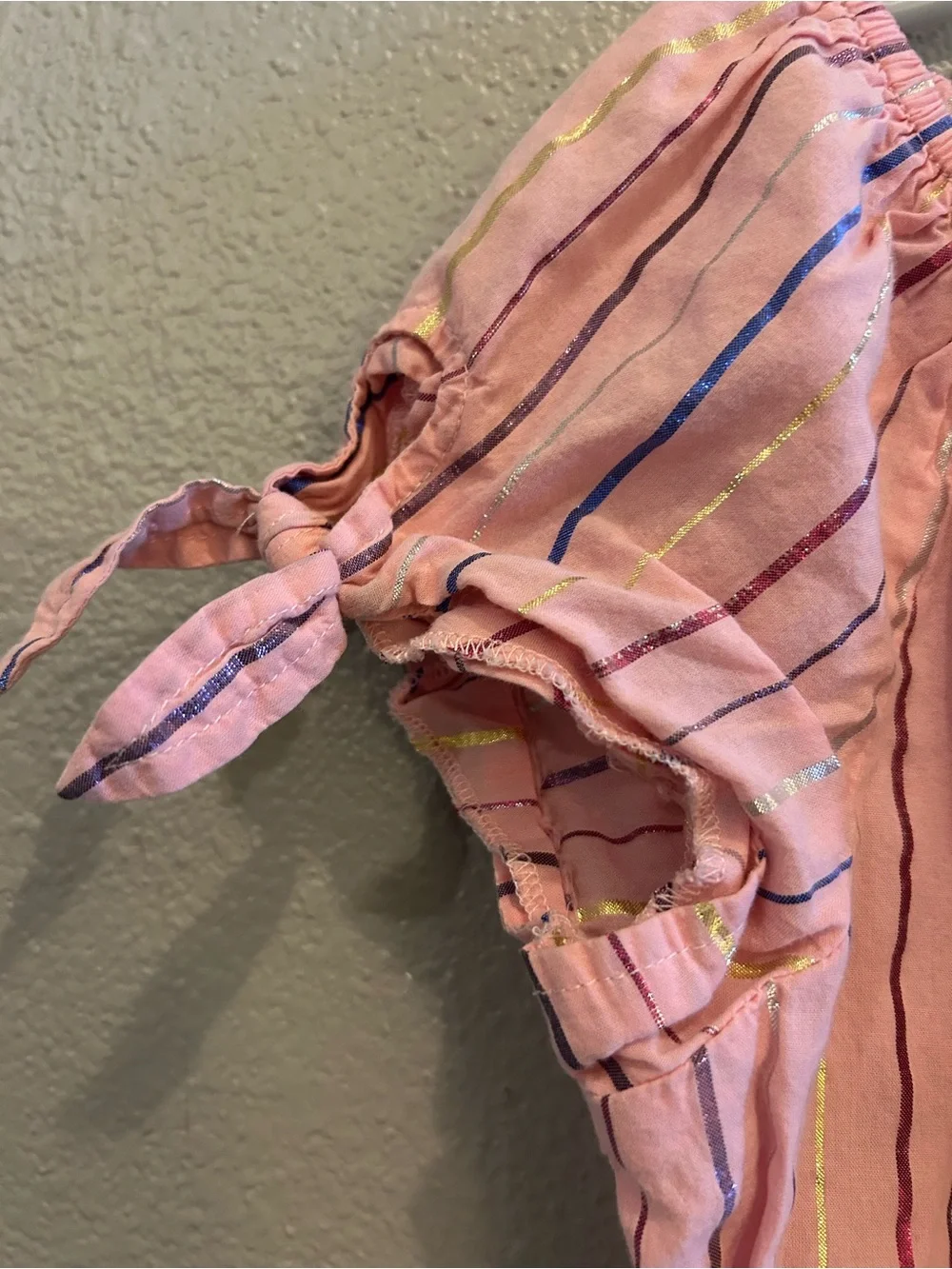 OshKosh B'gosh Pink Striped Short Sleeve Romper
